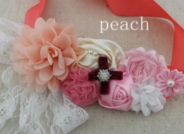 LIL MISS -  Dress Floral Belt - Peach