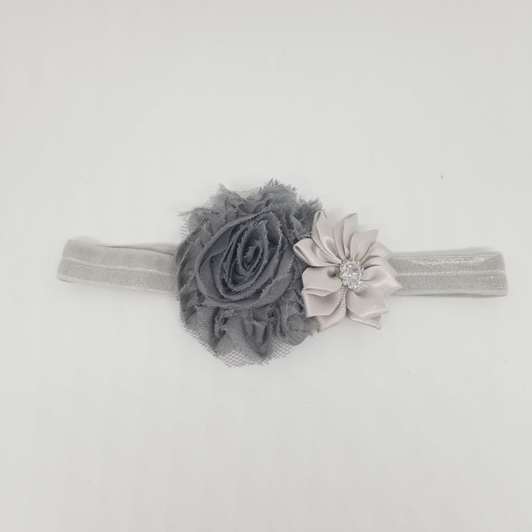 LIL MISS -  Flower Hairband- Grey