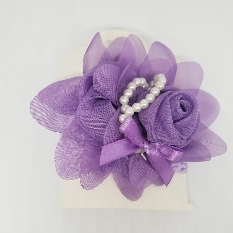 LIL MISS -  Flower Pearl Headband- Lilac