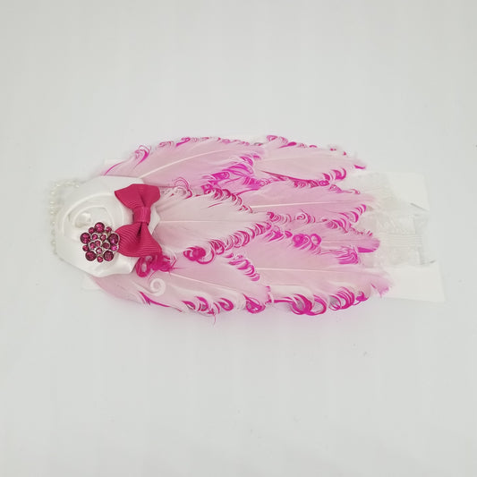 LIL MISS -  Feather Headband- Pink/White