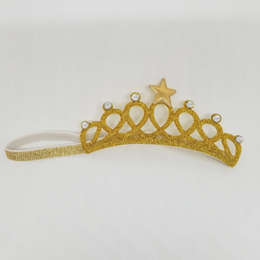 LIL MISS -  Princess Soft Crown Baby Headband- Gold