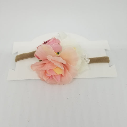LIL MISS -  Flower Cluster Baby Headband- Peach