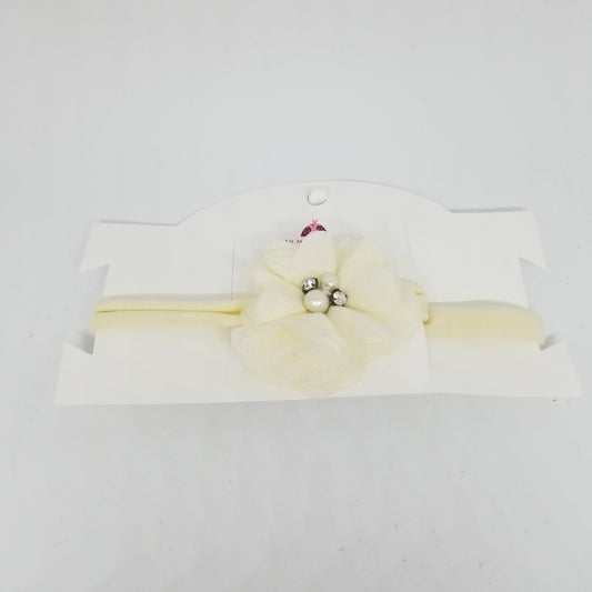 LIL MISS -  Chiffon Flower Baby Headband- Ivory