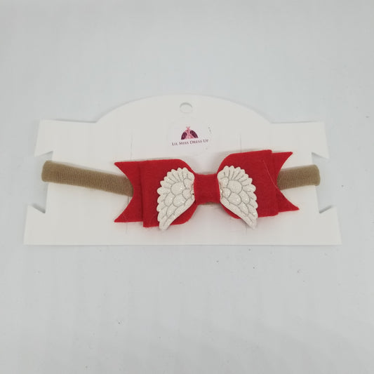 LIL MISS -  Angel Bow Baby Headband - Red