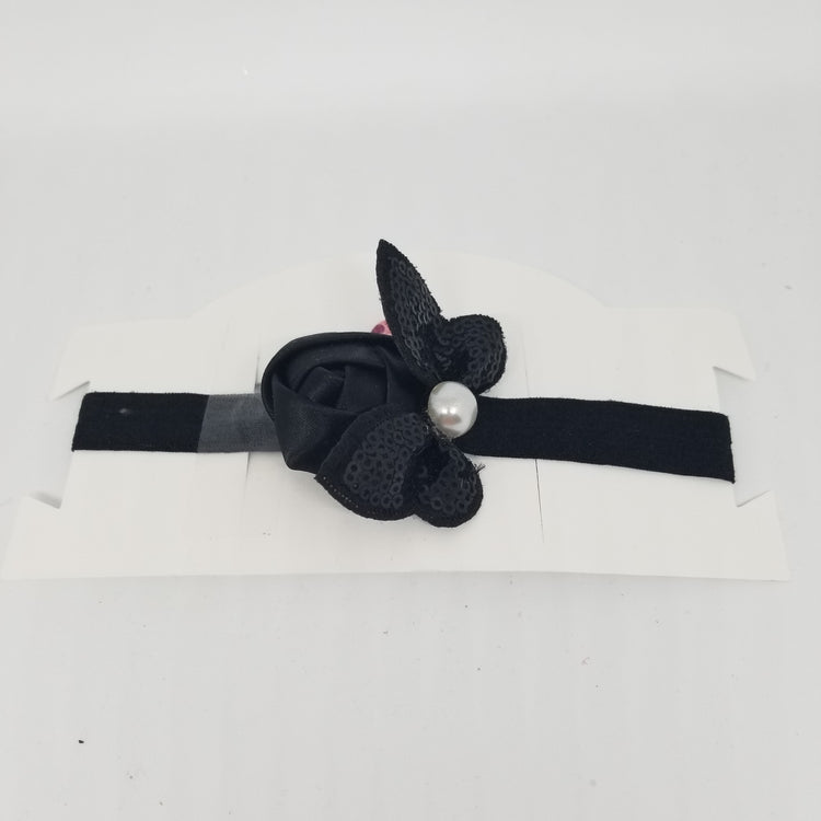 LIL MISS -  Butterfly Flower Headband - Black