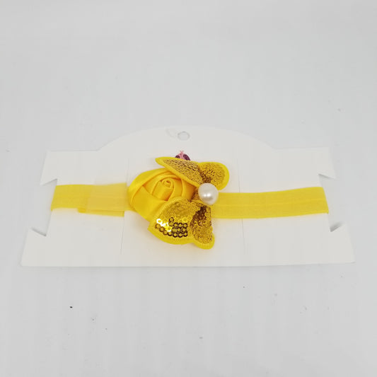 LIL MISS -  Butterfly Flower Headband - Yellow