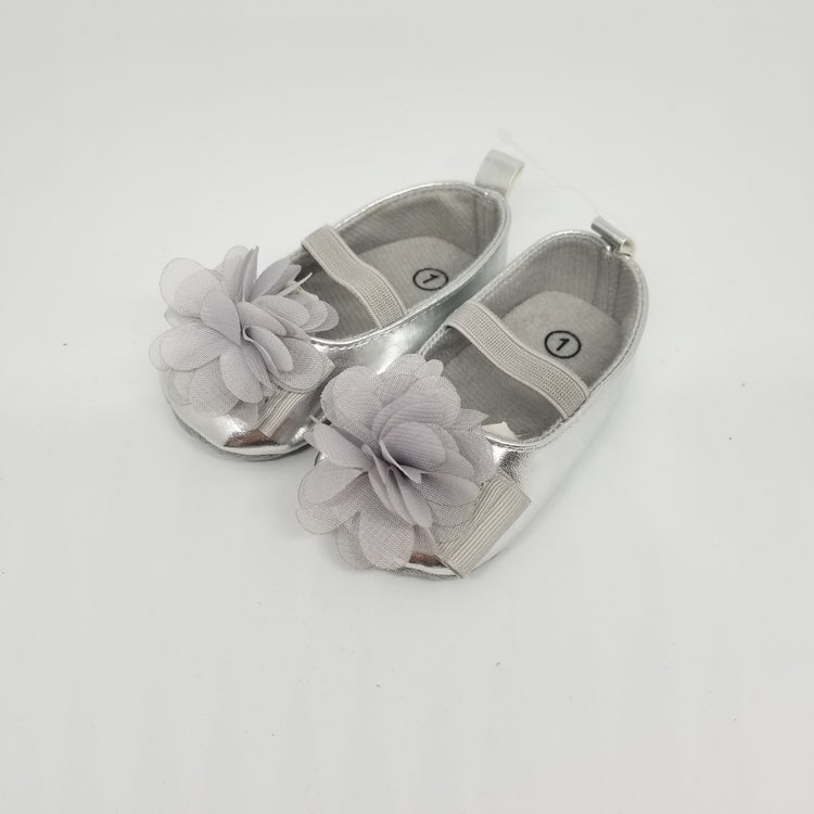 LIL MISS -  Silver Patent Baby Shoe