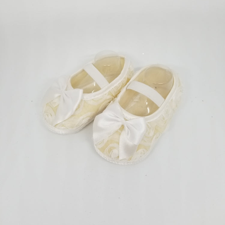 LIL MISS -  Ivory Rosette Baby Shoe