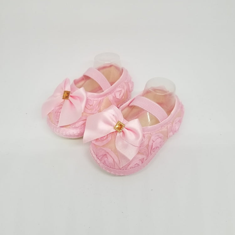 LIL MISS -  Pink Rosette Baby Shoe