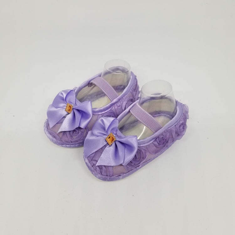 LIL MISS -  Lilac Rosette Baby Shoe