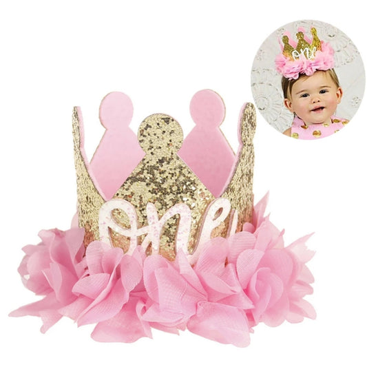LIL MISS -  Pink Birthday Crown  - one