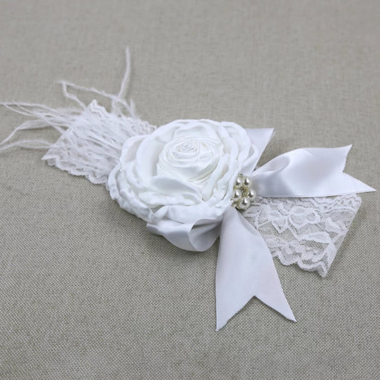 LIL MISS -  Vintage Flower Headband - White
