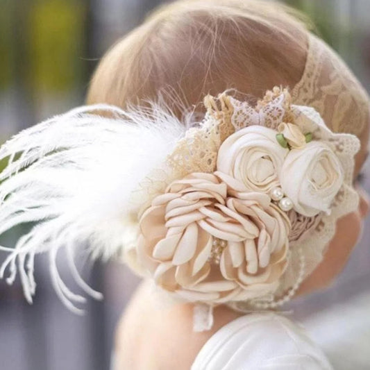 LIL MISS -  Vintage Floral Headband - Ivory