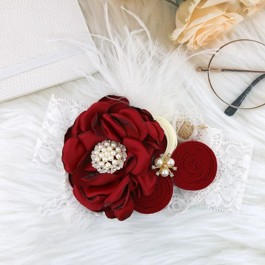 LIL MISS -  Vintage Floral Headband - Red