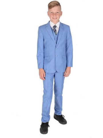 LIL MR -  Boys 5 Piece Formal Suit - Sky