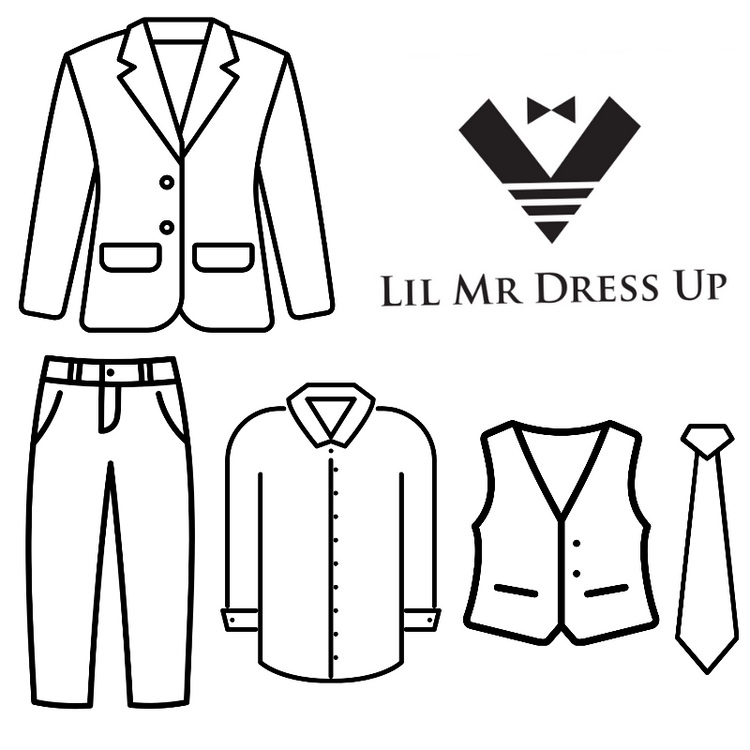 LIL MR -  Boys 5 Piece Formal Suit - Charcoal