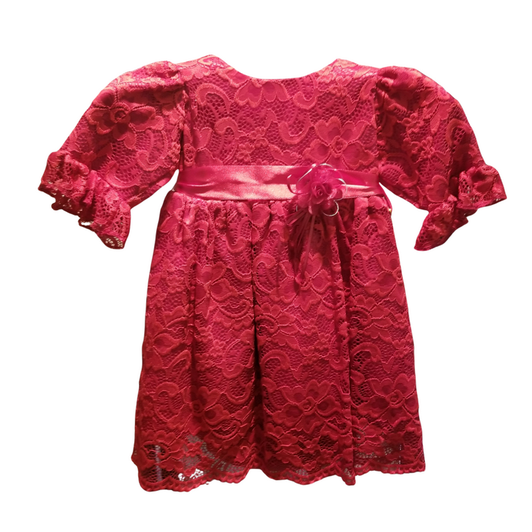 LIL MISS -  Lexi - Burgundy - Girls Dress