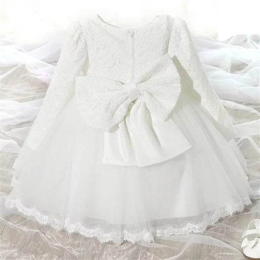 LIL MISS -  Khloe - White - Sleeves - Girls Dress