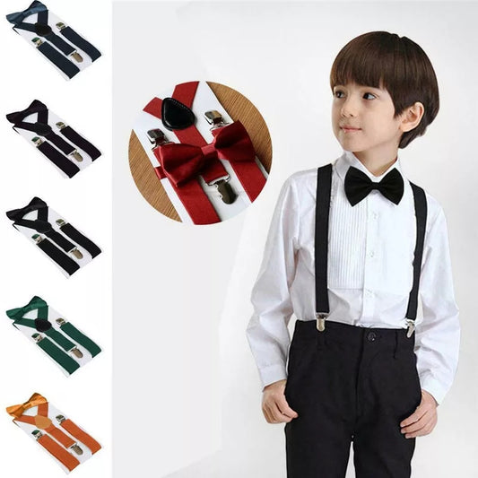 LIL MR -  Bow Tie Suspenders Set