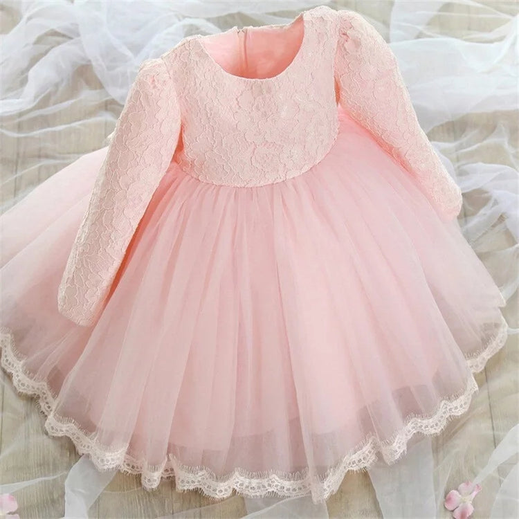 LIL MISS -  Khloe - Pink- Sleeves - Girls Dress