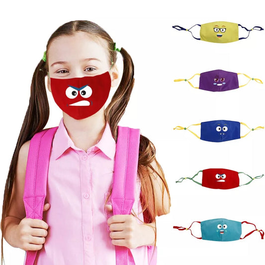 5 Pack Kids Face Masks - Faces