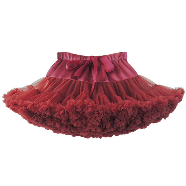LIL MISS -  Premium Fluffy Pettiskirt - Cranberry - Girls Dress