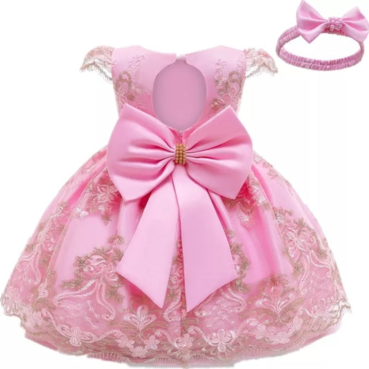 1st Birthday Signature Dress  - PINK