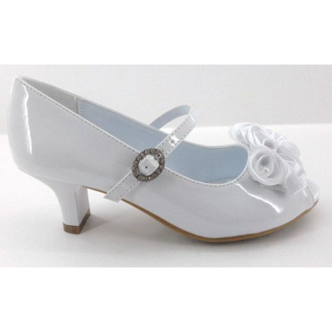 LIL MISS -  White Heel Peep Toe Shoe