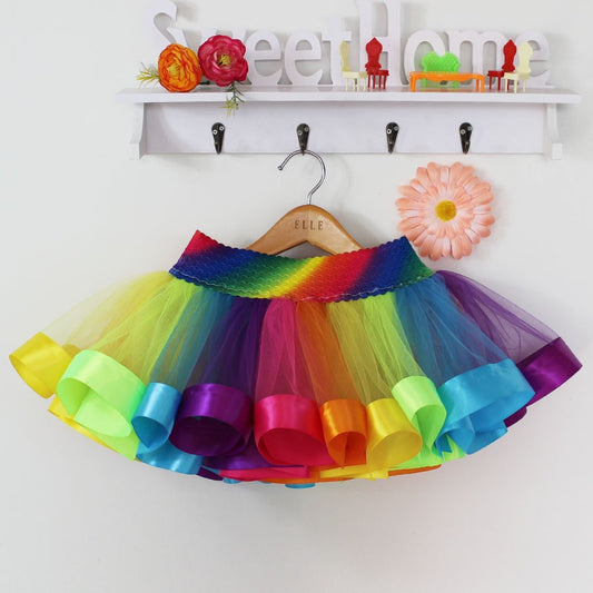 LIL MISS -  Rainbow Tutu Cover Up - Girls Dress