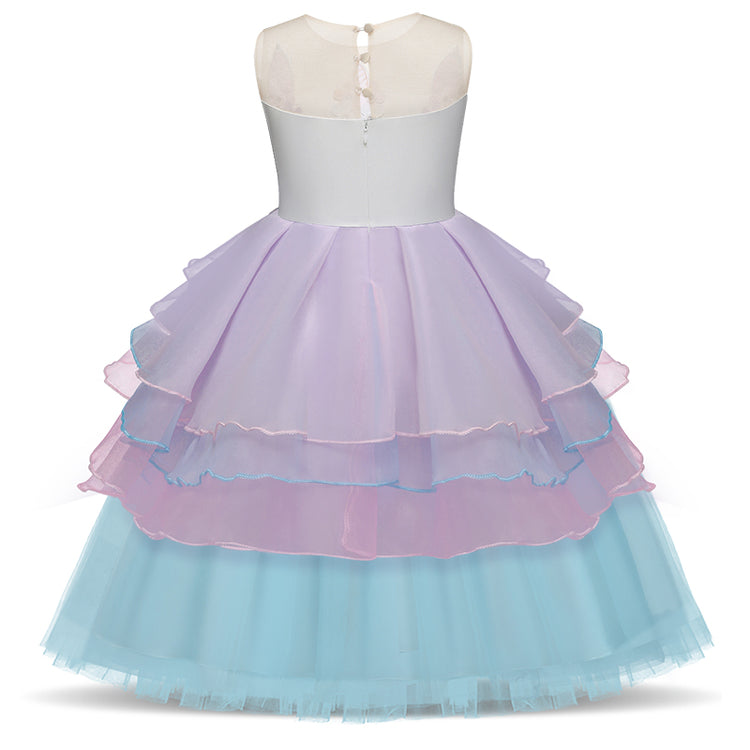 LIL MISS -  Unicorn - Tulle - Blue - Girls Dress