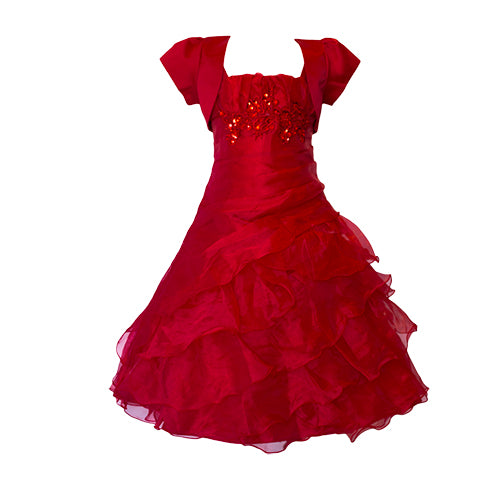LIL MISS -  Octavia - Burgundy - Girls Dress
