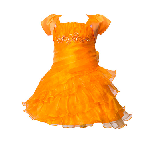 LIL MISS -  Octavia - Orange - Girls Dress