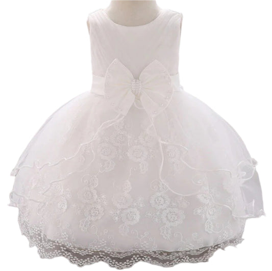 1st Birthday Signature Dress - WHITE