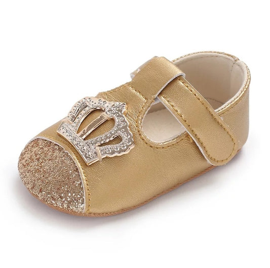 LIL MISS -  Gold Crown Baby Shoe 12 Months