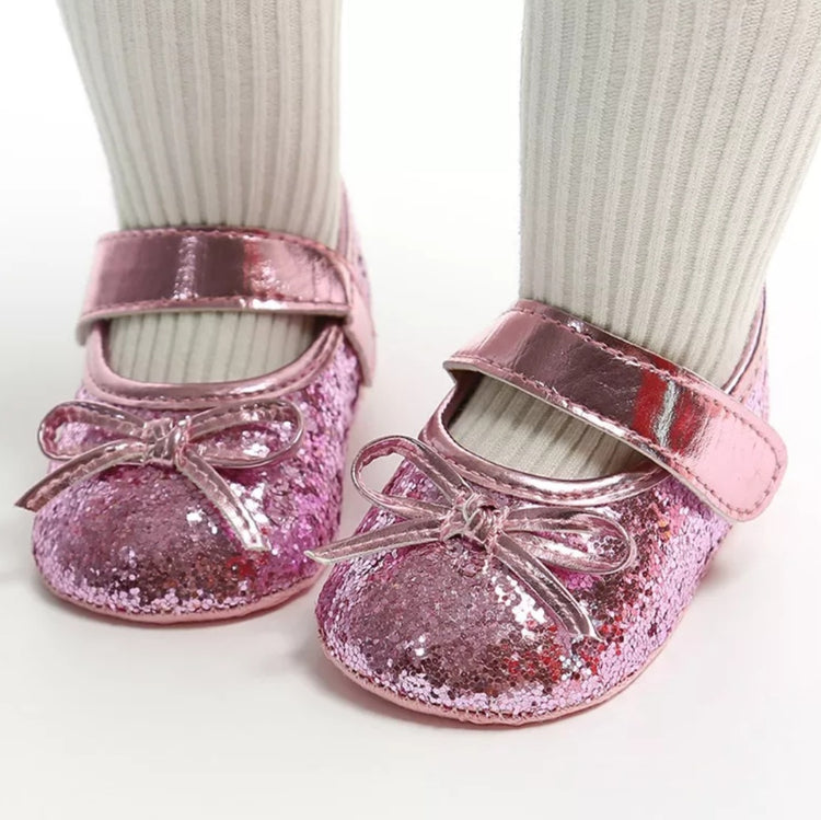 LIL MISS -  Pink Glitter Baby Shoe 12 Months