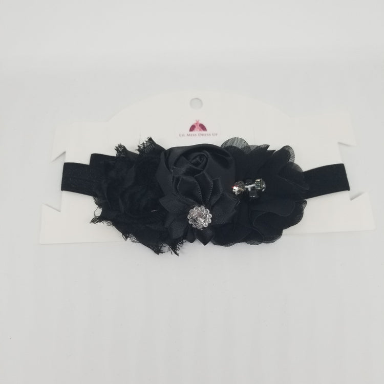 LIL MISS -  Flower Headband- Black