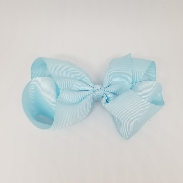 LIL MISS -  Large Bow Hair Clip- Blue