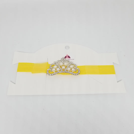LIL MISS -  Jeweled Princess Crown Headband- Dark Yellow