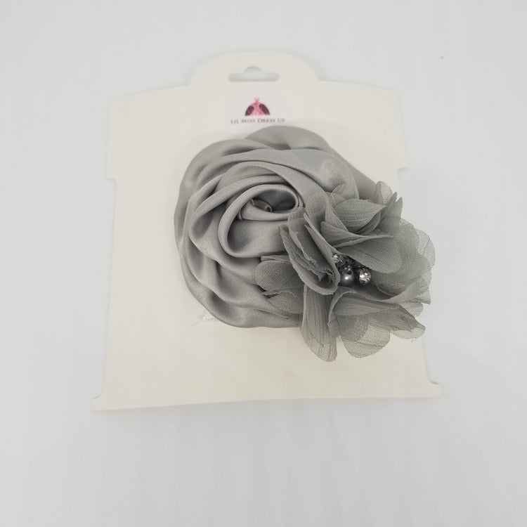 LIL MISS -  Flower Hairband- Grey