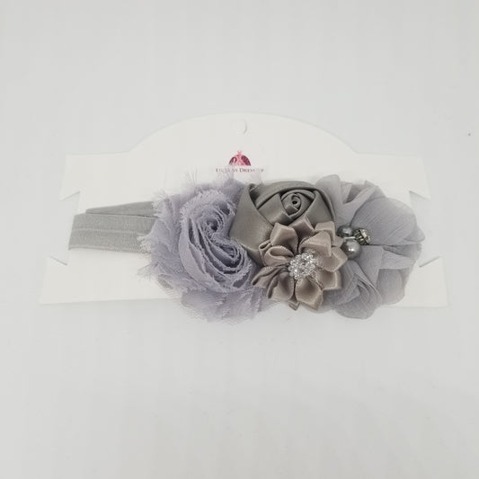 LIL MISS -  Flower Headband- Grey