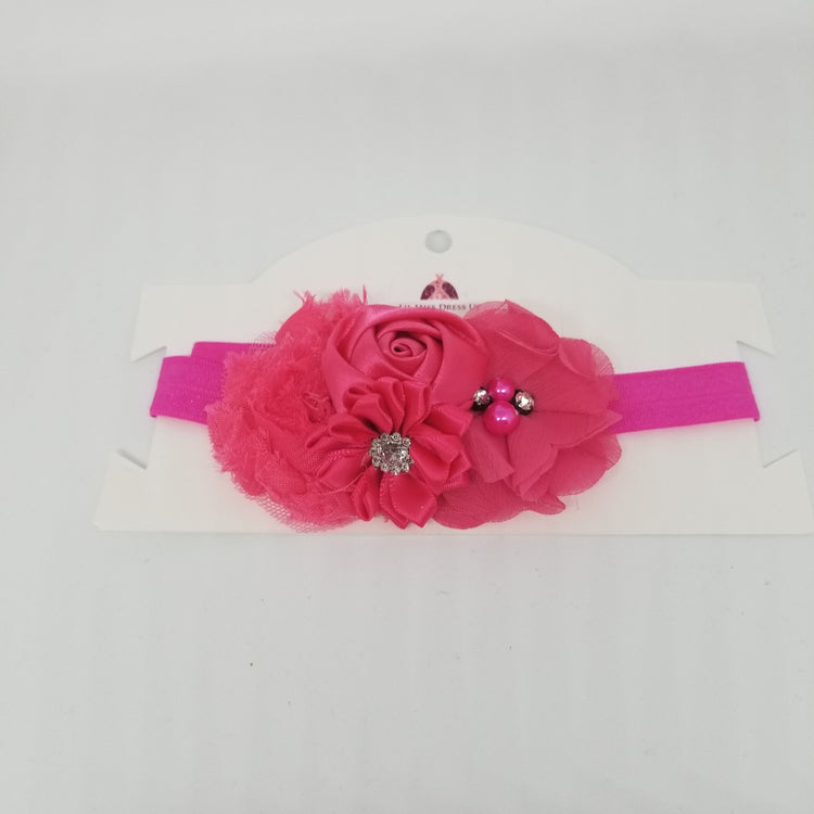 LIL MISS -  Flower Headband- Hot Pink