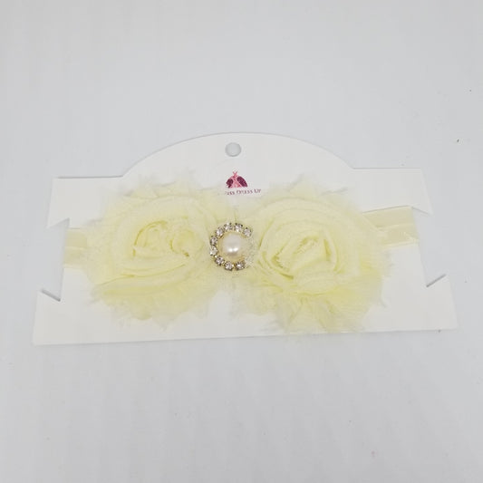 LIL MISS -  Shabby Flower Headband- Ivory