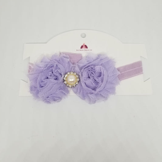 LIL MISS -  Shabby Flower Headband- Lilac