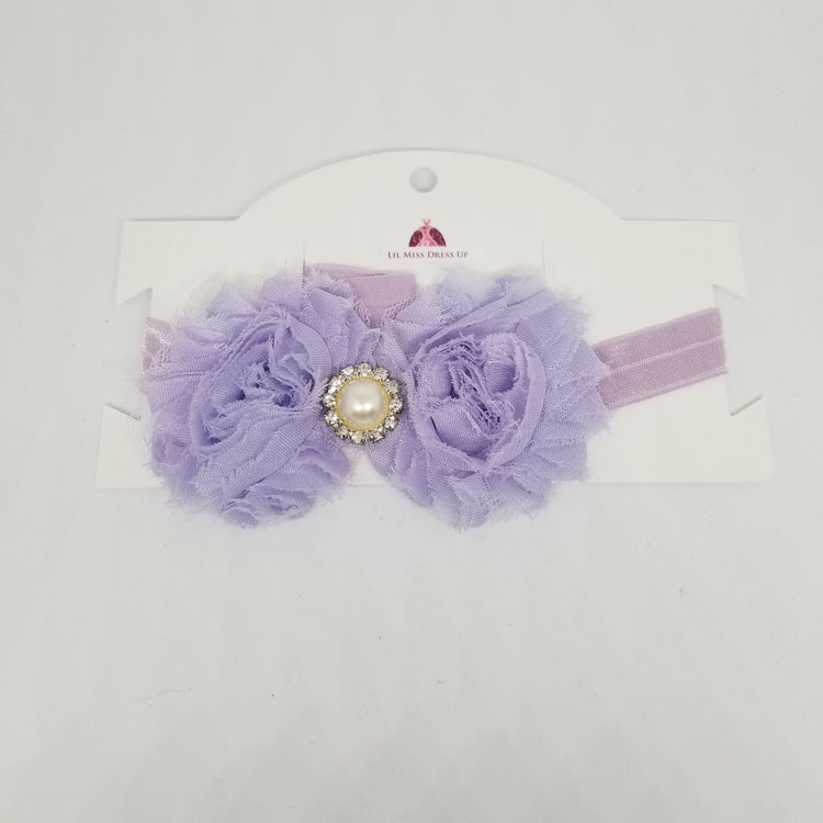 Shabby Flower Headband- Lilac