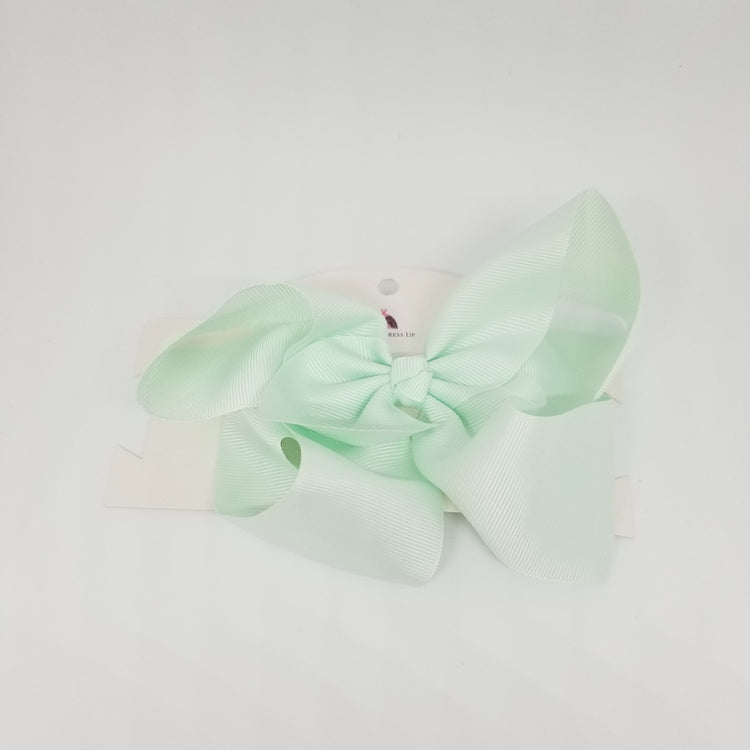 LIL MISS -  Large Bow Hair Clip- Mint