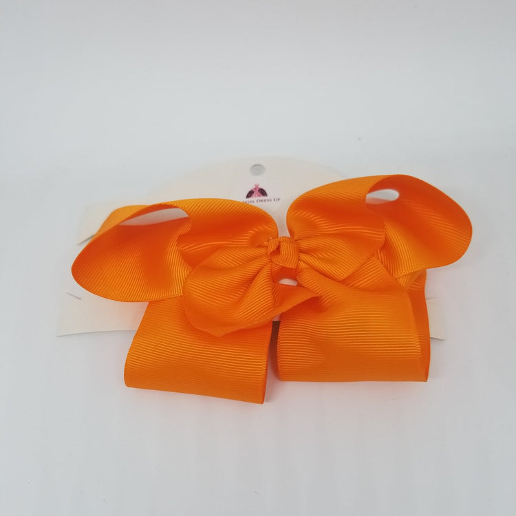 LIL MISS -  Large Bow Hair Clip- Orange