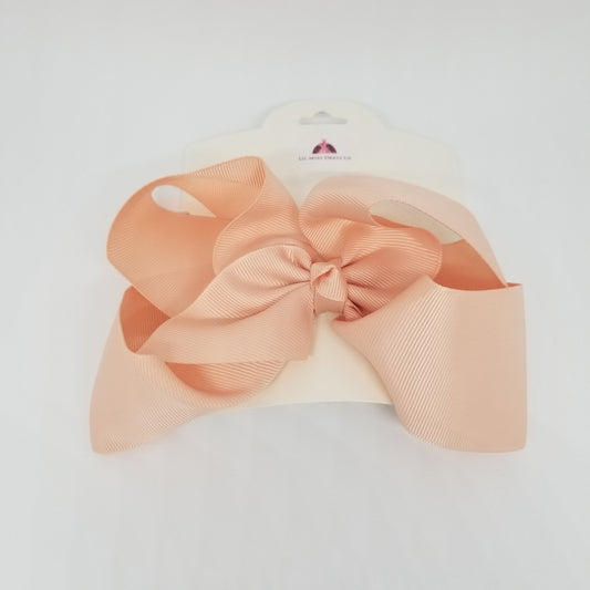 LIL MISS -  Large Bow Hair Clip- Peach