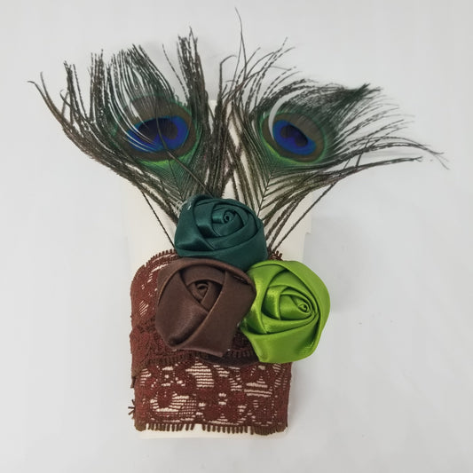 LIL MISS -  Feather Headband- Peacock
