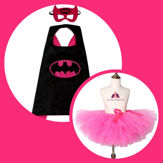 LIL MISS -  Superhero Cape Signature Dress Up Set - Batgirl