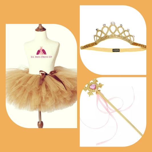 LIL MISS -  Princess Tutu Signature Dress Up Set - Gold
